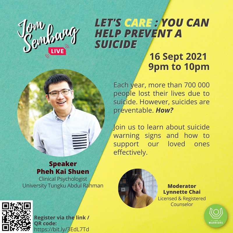 Jom Sembang #4: Let's Care: You Can Help Prevent a Suicide
